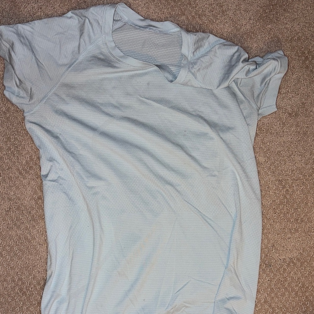 lululemon athletica Light Blue Short Sleeve Tee